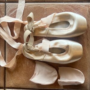 Satin Ballet Flats with Wide Ribbons in Pale Pink